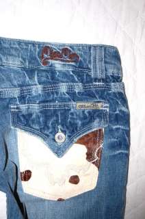 MISS ME Cow hide pocket & partial belt with rhinestone details  in 