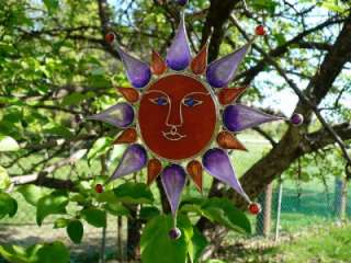 This listing includes this awesome RED AND PURPLE SUN  SUN CATCHER 