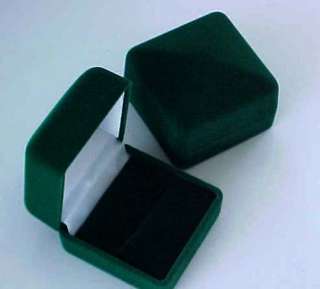 GREEN Velveteen Architectural DOMED Square Ring Box  