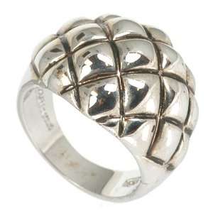  Black Criss Cross in Rhodium Ring: Jewelry