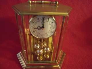 Vintage Benchmark Etched and Beveled Glass Quartz Clock  