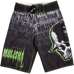 Metal Mulisha Youth Blanched Boardshorts   23/Black/Green 