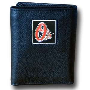  Baltimore Orioles Trifold Leather and Nylon Wallet: Sports 