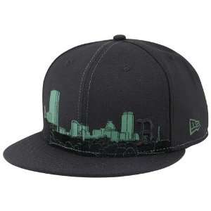  New Era Boston Red Sox Black City Deep Fitted Hat: Sports 