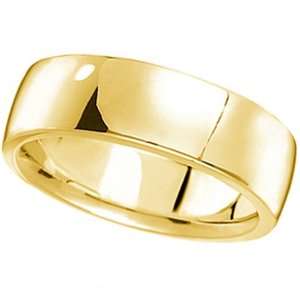  Mens Wedding Band Low Dome Comfort Fit in 14k Yellow Gold 
