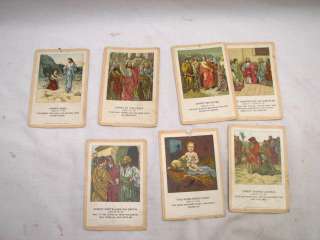 LOT 38 ANTIQUE 1890S BEREAN BIBLE LESSON PICTURE CARDS  