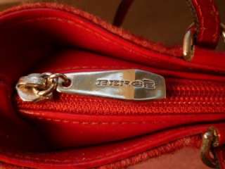 Berge Italy Italian Leather & Wool Shades of Red Purse  