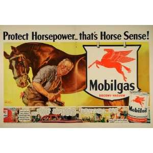   Horse Ferrier Blacksmith Horseshoe   Original Print Ad