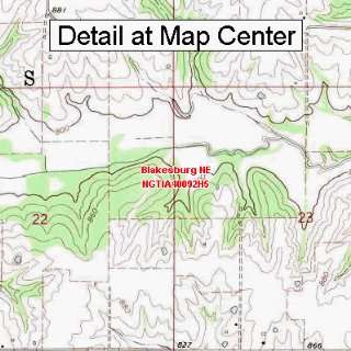  USGS Topographic Quadrangle Map   Blakesburg NE, Iowa 