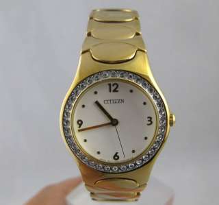   Beautiful Dress Watch Round White Dial Gold S/S Bracelet DEAL  