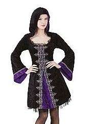   SORCERESS Costume Dress Size 4 6 8 hooded gothic pirate purp  
