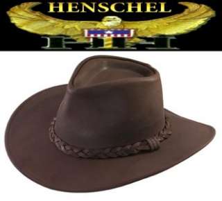 USA Made Henschel AUSTRALIAN Leather Cowboy Hat Brown  