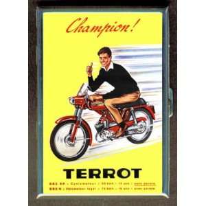 TERROT MOTORCYCLE VINTAGE AD ID Holder, Cigarette Case or Wallet MADE 