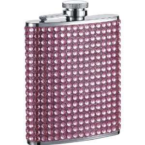   Kylie 6oz Pink Bling Stainless Steel Hip Flask