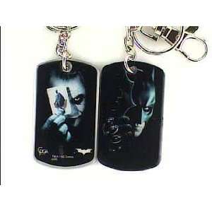 Officially Licensed Dark Knight The Joker Dog Tag Key Chain Ring with 