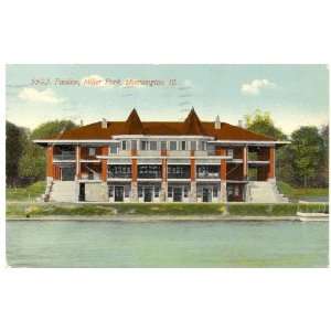 1913 Vintage Postcard   Pavilion at Miller Park   Bloomington Illinois