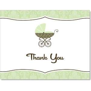  Posh Pram Green Thank You Cards 