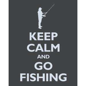  Keep Calm and Go Fishing, archival print (dark gray)