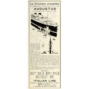  1932 Ad Italian Line Ocean Cruises Travel Augustus Ship Paris 