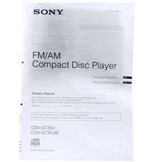 Sony CDX GT35U In Dash Single Din Car CD/MP3/USB AM/FM Receiver W/Aux 