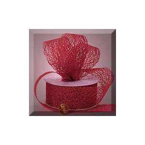   10yd Wine Random Mesh Cut Edge Ribbon