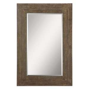 Uttermost 53 Reece Mirror Distressed Burnt Ivory With Rustic Bronze 