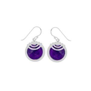  Boma Round Purple Turquoise & Sterling Silver Earrings: Boma 