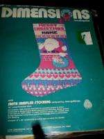 1981 Dimensions SANTA SAMPLER Needlepoint STOCKING KIT  