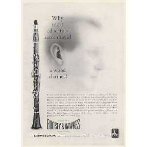  1960 Boosey & Hawkes Edgware Wood Clarinet Print Ad (Music 