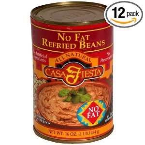 Casa Fiesta Refried Beans Nonfat, 16 Ounce (Pack of 12)  