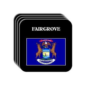  US State Flag   FAIRGROVE, Michigan (MI) Set of 4 Mini 