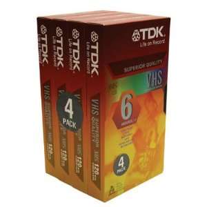  TDK Video Tape T120, Pk/4 (T 120RVS4)