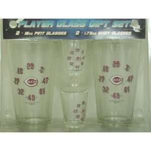  Cincinnati Reds MLB Pint & Shot Glass Gift Set: Sports 