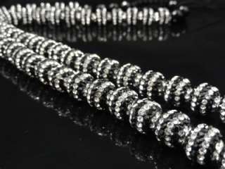 Mens Black & White Swarovski Crystal 32 Inch Chain Necklace+Free 