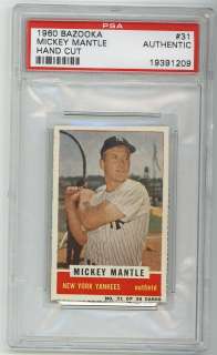 1960 Bazooka #31 Mickey Mantle PSA Authentic  