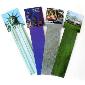 Pack Set of 3 D United States Cities Souvenir Raised Images Bookmarks 