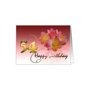  Happy 54th Birthday Oleander Flower curly coil pink flower 