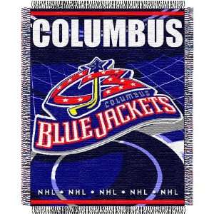 Columbus Blue Jackets Triple Woven Jacquard NHL Throw (019 