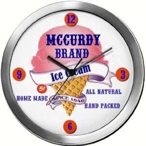  MCCURDY 14 Inch Ice Cream Metal Clock Quartz Movement 