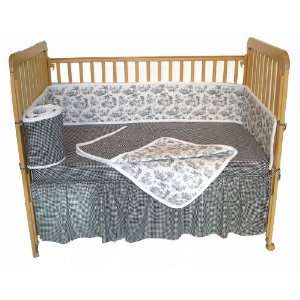  Tadpoles Black Toile 4 Piece Baby Crib Bedding Set: Baby