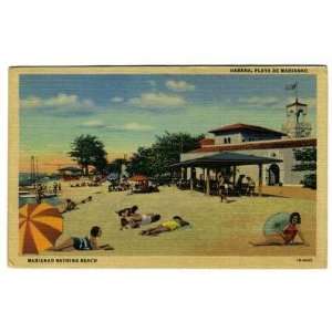  Playa De Marianao Postcard Cuba Havana Bathing Beach 