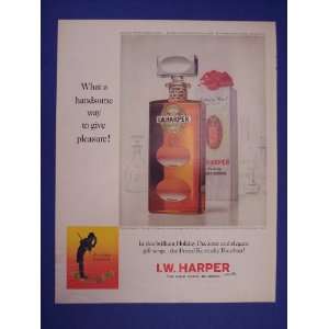  I.W. Haper Bourbon 60s Print Ad,vintage Magazine Print 