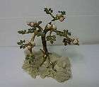 Vintage Swoboda Gemstones Tree Jade Natural Coral Gold Branches on 
