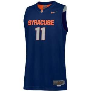   Syracuse Orange #11 Navy Blue Twilled Basketball Jersey: Sports