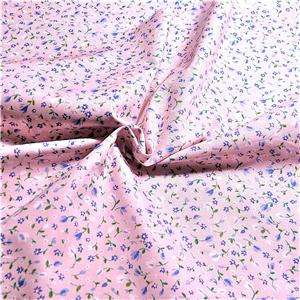 Concord Cotton Fabric, Calico With a Sweet Pink Background Tiny Blue 