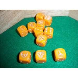    Orange 6 Sided Game Dice with Symbol Number 1: Toys & Games