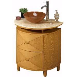  Half moon Kyoto Sink Cabinet Honey Marble Light Brown 
