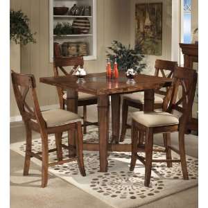  7 pc Verona Square/Round Counter Height Leg Table Set by 