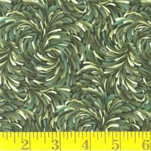   : 45 Wide Fireworks Green Fabric By The Yard: Arts, Crafts & Sewing