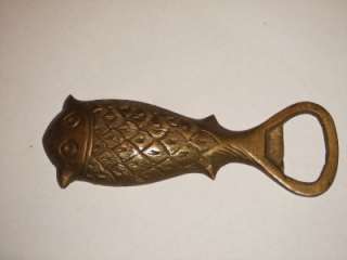 Collectable Indian Brass Bottle Opener Cat Fish Engraved  